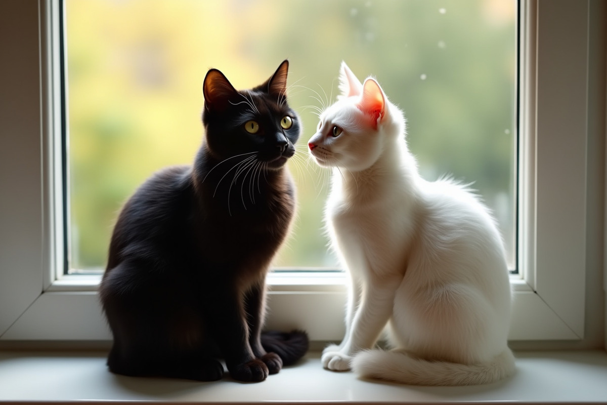 chats noirs et blancs